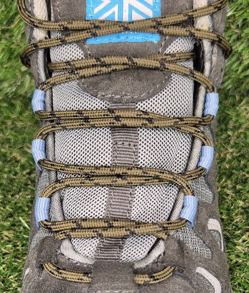 Round 3 mm Shoelaces Everglade with Black flecks for walking shoes or trainers