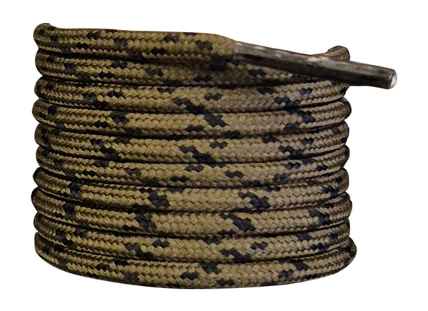 Round 3 mm Shoelaces Everglade with Black flecks for walking shoes or trainers