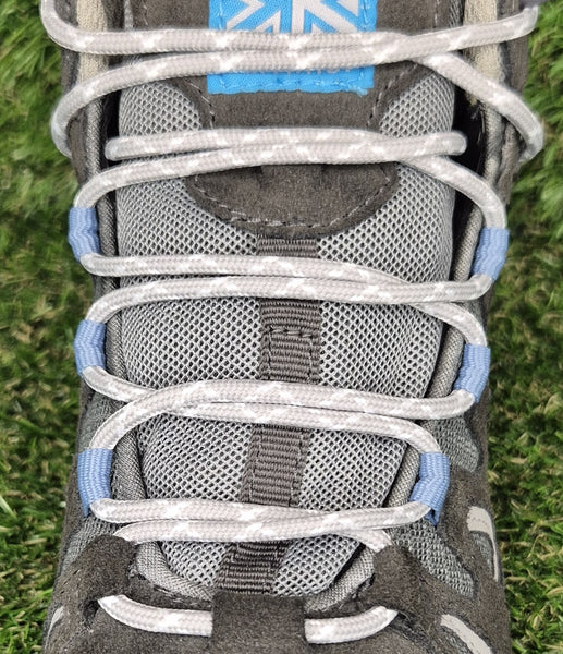 Round 3 mm Shoelaces Grey with White flecks for walking shoes or trainers