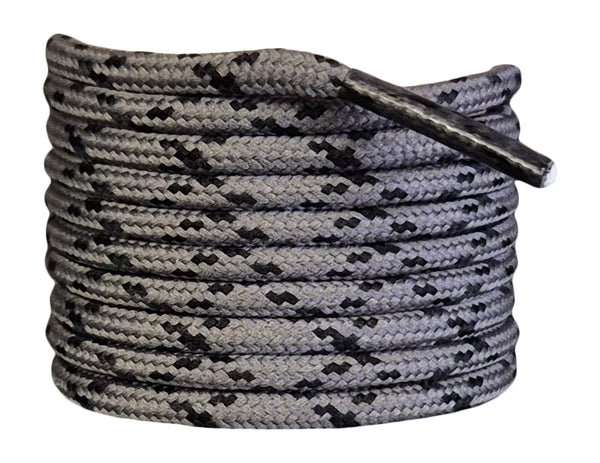 Round 3 mm Shoelaces Grey with Black flecks for walking shoes or trainers