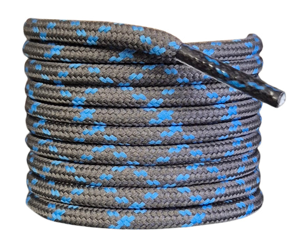 Round 3 mm Shoelaces Grey with Blue flecks for walking shoes or trainers