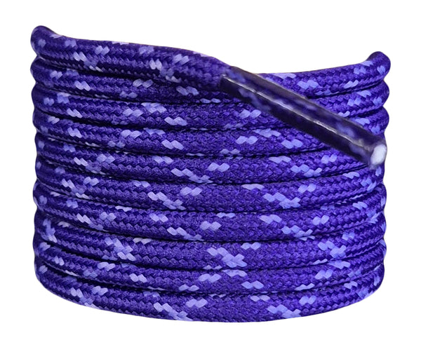 Round 3 mm Shoelaces Purple with Lilac flecks for walking shoes or trainers