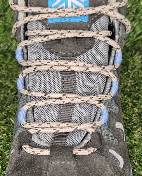 Round 3 mm Shoelaces Oatmeal with Brown flecks for walking shoes or trainers