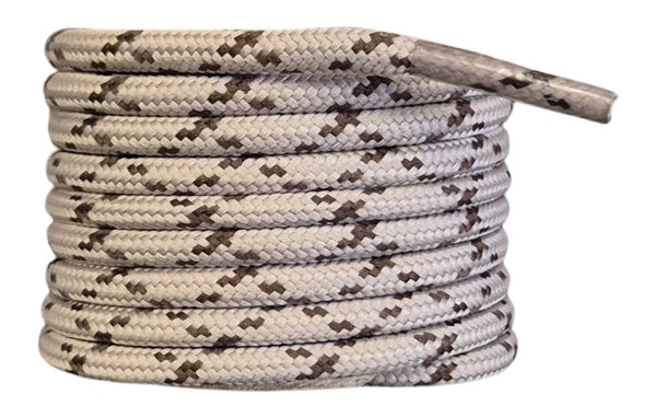 Round 3 mm Shoelaces Oatmeal with Brown flecks for walking shoes or trainers