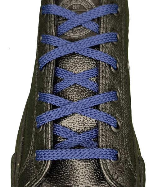 Flat 6 mm French Navy Shoe Laces for Trainers and Sports Shoes.