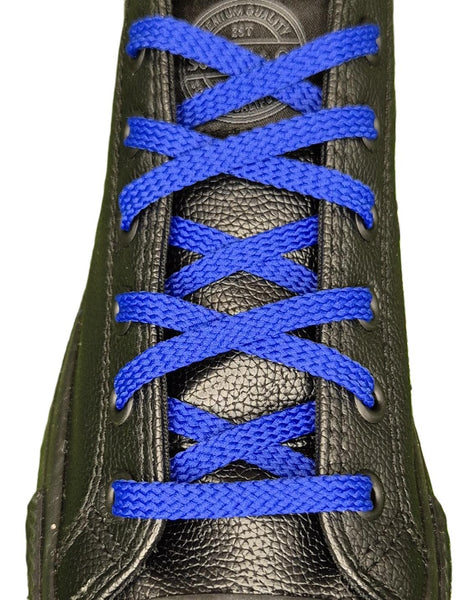 Flat 6 mm Royal Blue Shoe Laces for Trainers and Sports Shoes.