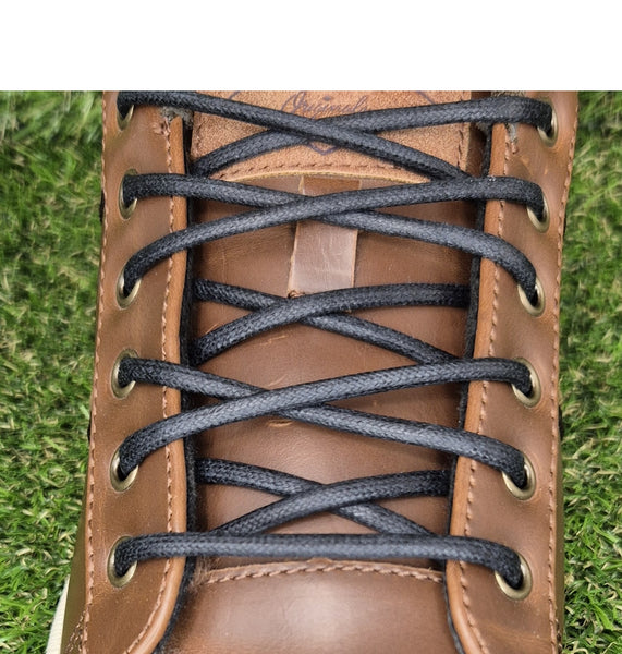 Round 3 mm Black waxed cotton shoelaces