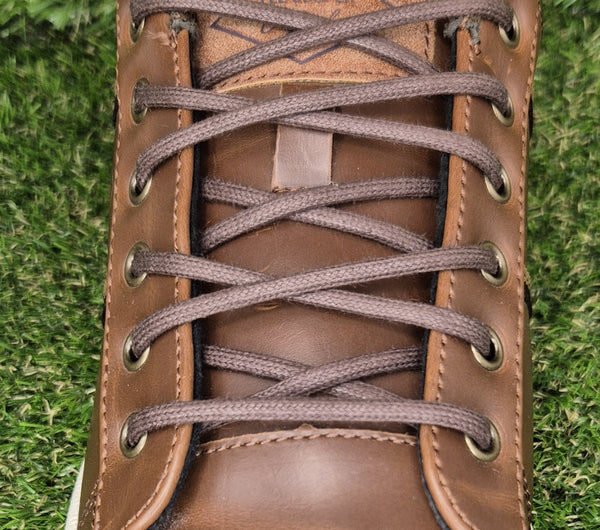 Round 3 mm Brown waxed cotton shoelaces