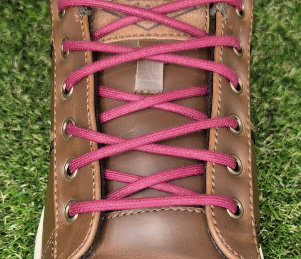 Round 3 mm Burgundy waxed cotton shoelaces