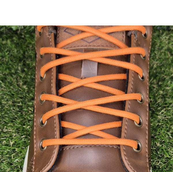 Round 3 mm Orange waxed cotton shoelaces