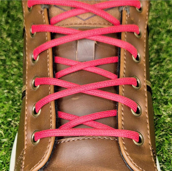 Round 3 mm Red waxed cotton shoelaces
