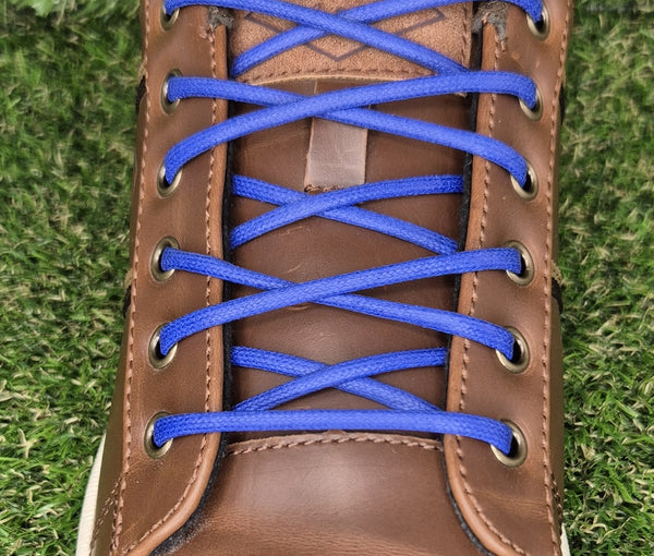 Round 3 mm Royal Blue waxed cotton shoelaces
