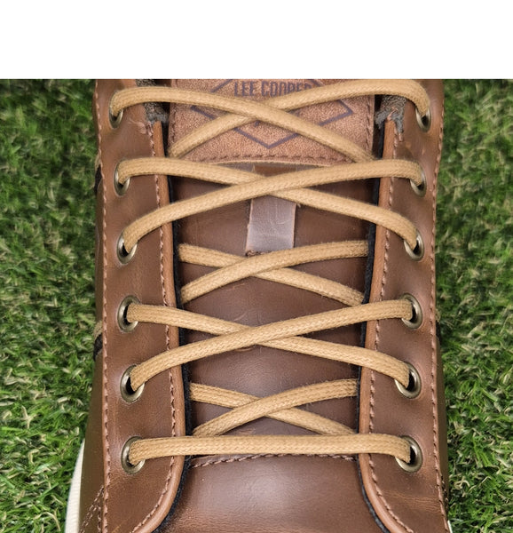 Round 3 mm Tan / Light Brown waxed cotton shoelaces