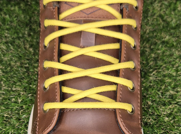 Round 3 mm Yellow waxed cotton shoelaces