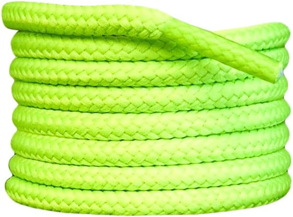 Round 4 mm Fluorescent Lime boot laces for walking and casual boots Dr Martens