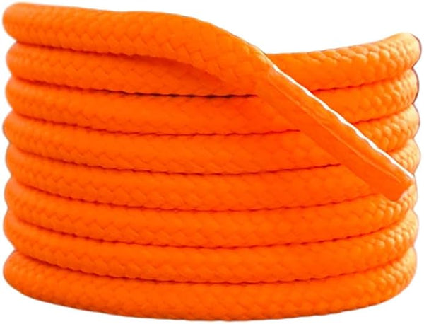 Round 4 mm Fluorescent Orange boot laces for walking and casual boots Dr Martens