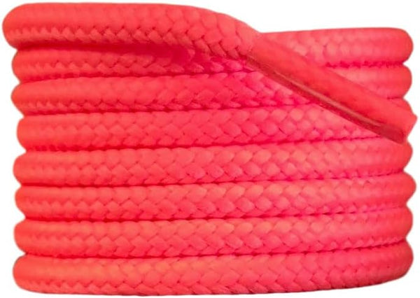 Round 4 mm Fluorescent Pink boot laces for walking and casual boots Dr Martens