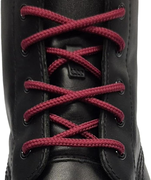 Round 4 mm Burgundy boot laces for walking and casual boots Dr Martens