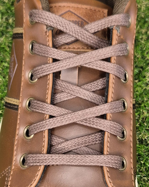 5/6 mm Flat Brown waxed cotton shoelaces