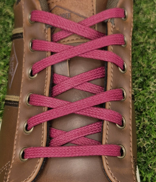 5/6 mm Flat Burgundy waxed cotton shoelaces