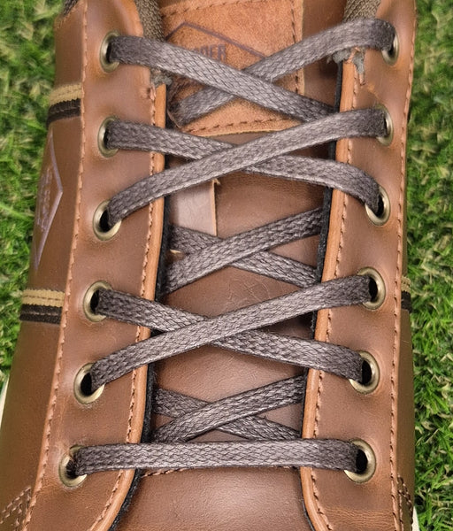 5/6 mm Flat Dark Brown waxed cotton shoelaces