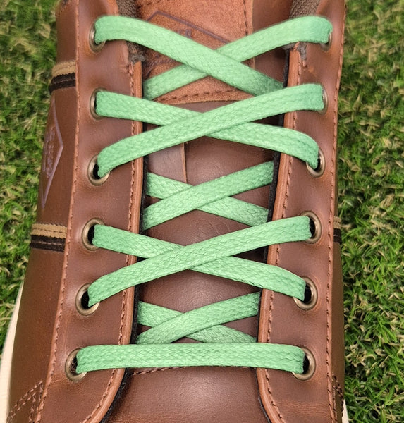 5/6 mm Flat Green waxed cotton shoelaces