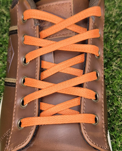 5/6 mm Flat Orange waxed cotton shoelaces