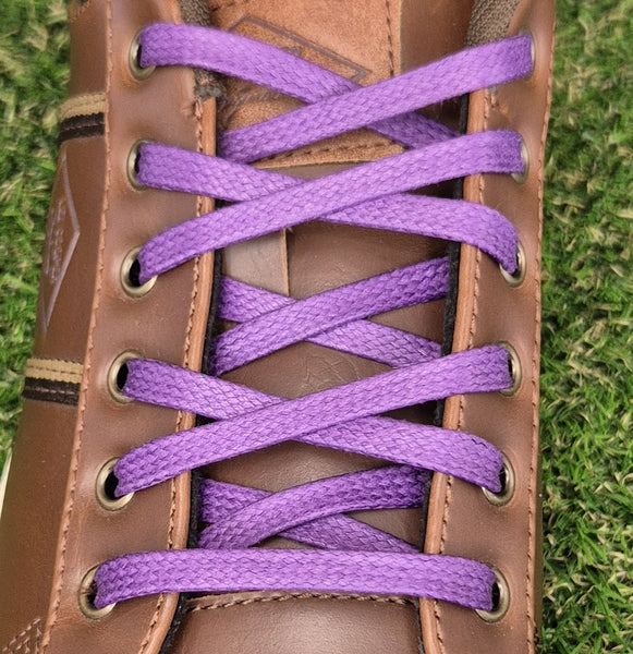 5/6 mm Flat Purple waxed cotton shoelaces
