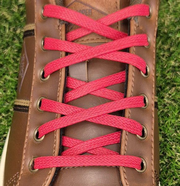 5/6 mm Flat Red waxed cotton shoelaces