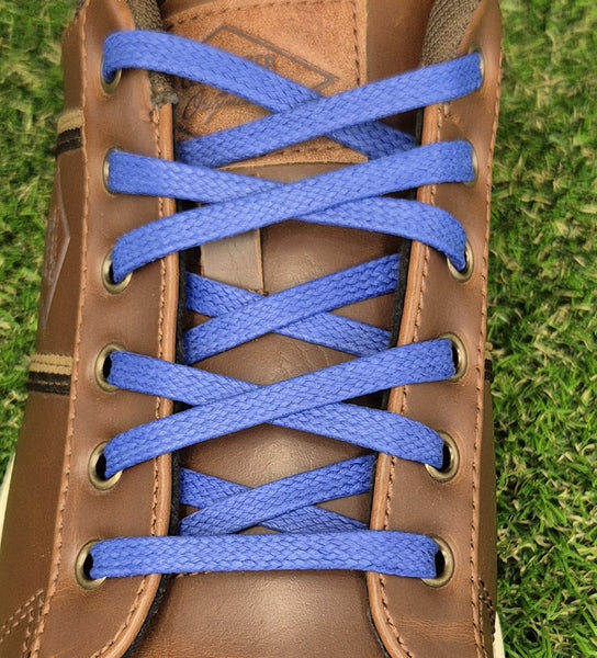 5/6 mm Flat Royal Blue waxed cotton shoelaces