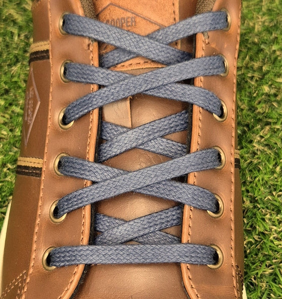 5/6 mm Flat Slate waxed cotton shoelaces