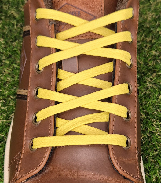 5/6 mm Flat Yellow waxed cotton shoelaces
