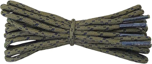 Round 3 mm Shoelaces Everglade with Black flecks for walking shoes or trainers