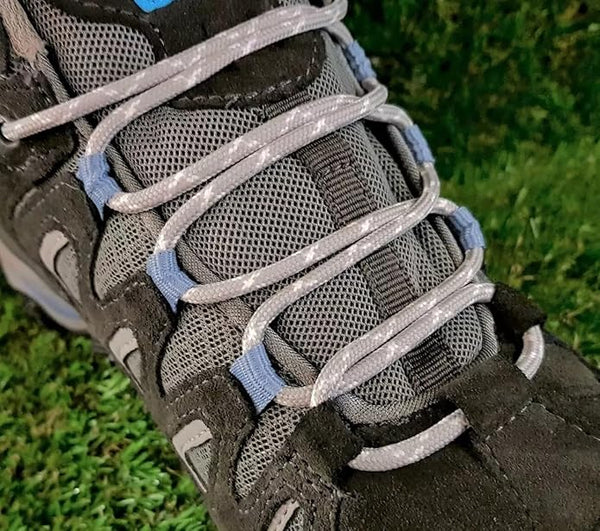 Round 3 mm Shoelaces Grey with White flecks for walking shoes or trainers