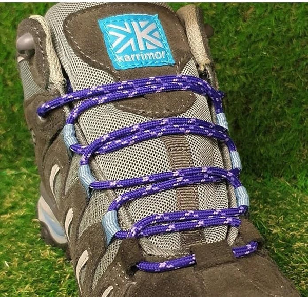 Round 3 mm Shoelaces Purple with Lilac flecks for walking shoes or trainers