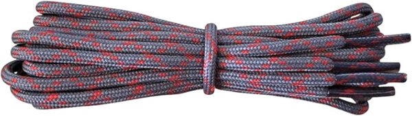 Round 3 mm Shoelaces Grey with Red flecks for walking shoes or trainers