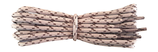 Round 3 mm Shoelaces Oatmeal with Brown flecks for walking shoes or trainers