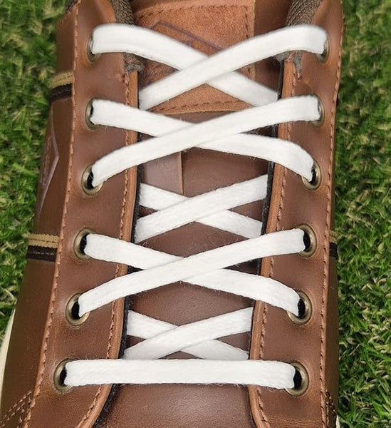 5/6 mm Flat White waxed cotton shoelaces