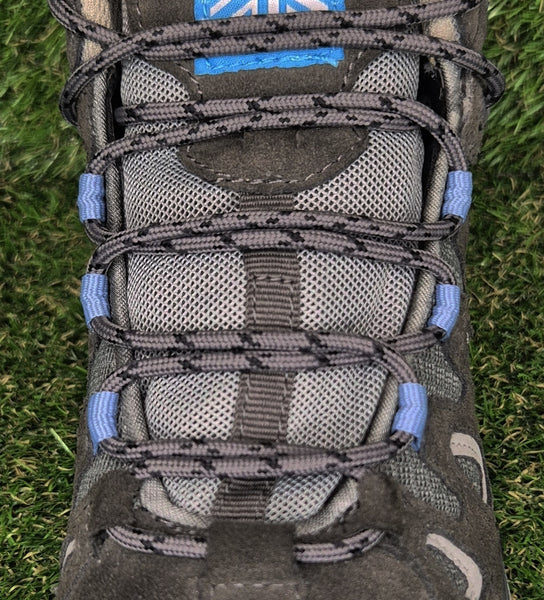 Round 3 mm Shoelaces Grey with Black flecks for walking shoes or trainers