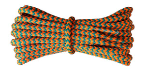 Round 4 mm Orange and Jade boot laces for walking and hiking boots - fabmania shoe laces