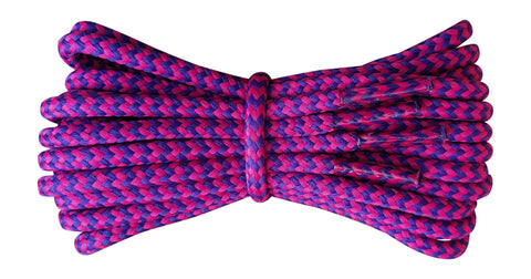 Round 4 mm Purple and Cerise boot laces for walking and hiking boots - fabmania shoe laces