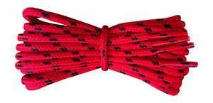 Round 4 mm Red with Black flecks boot laces for walking and hiking boots - fabmania shoe laces
