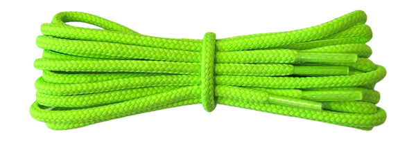 Round 4 mm Fluorescent Lime boot laces for walking and hiking boots Dr Martens