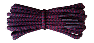 Round 4 mm Burgundy and Navy boot laces for walking and hiking boots - fabmania shoe laces