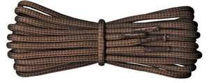 Strong Round Boot Laces Brown with Black pinpoints for hiking or walking  3.5 mm - fabmania shoe laces