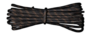 Strong Round Boot Laces Black with Brown flecks for hiking or walking  3.5 mm - fabmania shoe laces