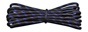 Strong Round Boot Laces Black with Royal Blue flecks for hiking or walking  3.5 mm - fabmania shoe laces