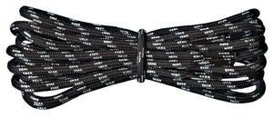 Strong Round Boot Laces Black with Silver flecks for hiking or walking  3.5 mm - fabmania shoe laces