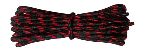 Strong Round Boot Laces Black with Red flecks for hiking or walking  3.5 mm - fabmania shoe laces