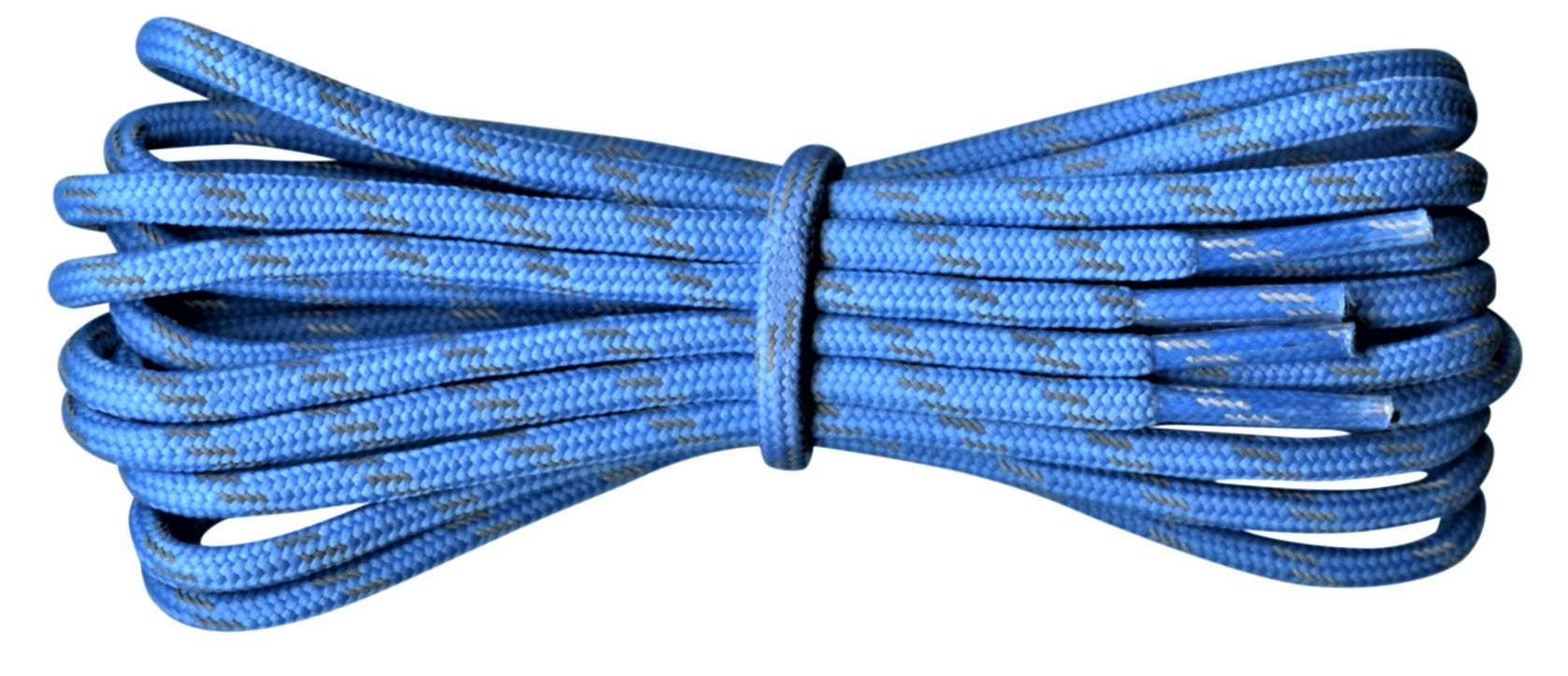 Strong Round Boot Laces Blue with Reflective flecks for hiking or walking  3.5 mm - fabmania shoe laces